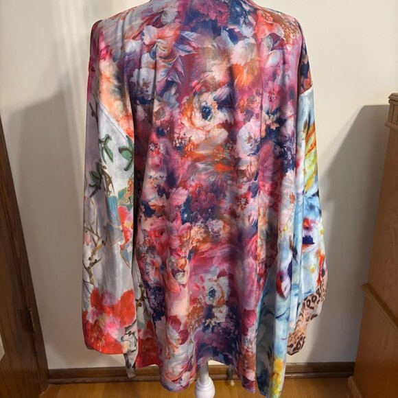 NWT JOHN MARK Multicolor REVERSIBLE Kimono - Size 3x (Polyester/Spandex) - Picture 9 of 12